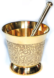 Harç ve havaneli çok ağır Vintage katı pirinç mutfak ve masa ot ve baharat araçları en düşük fiyata - Product Image 6