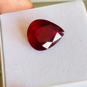 Doğal yakut ısıtmalı ve tedavi armut kesim taş AAA kalite ve AAA parlaklık herhangi bir takı yapımı için mükemmel kesim ucuz fiyata - Product Image 1