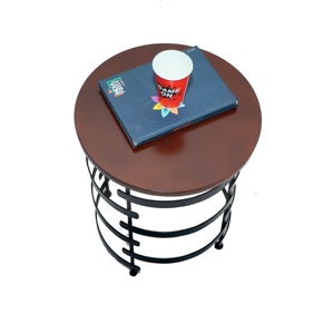 Bandeja de café de hierro de estilo nórdico, mesa redonda pequeña multifuncional, sofá lateral de Metal - Product Image 2