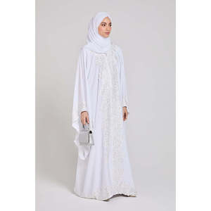 豪華な白いレースオープンFarashaイブニングドレス - Product Image 6