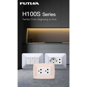 FUTINA Italian standard multi function key interruttori elettrici a parete a doppio pulsante e presa 2 prese gang - Product Image 3