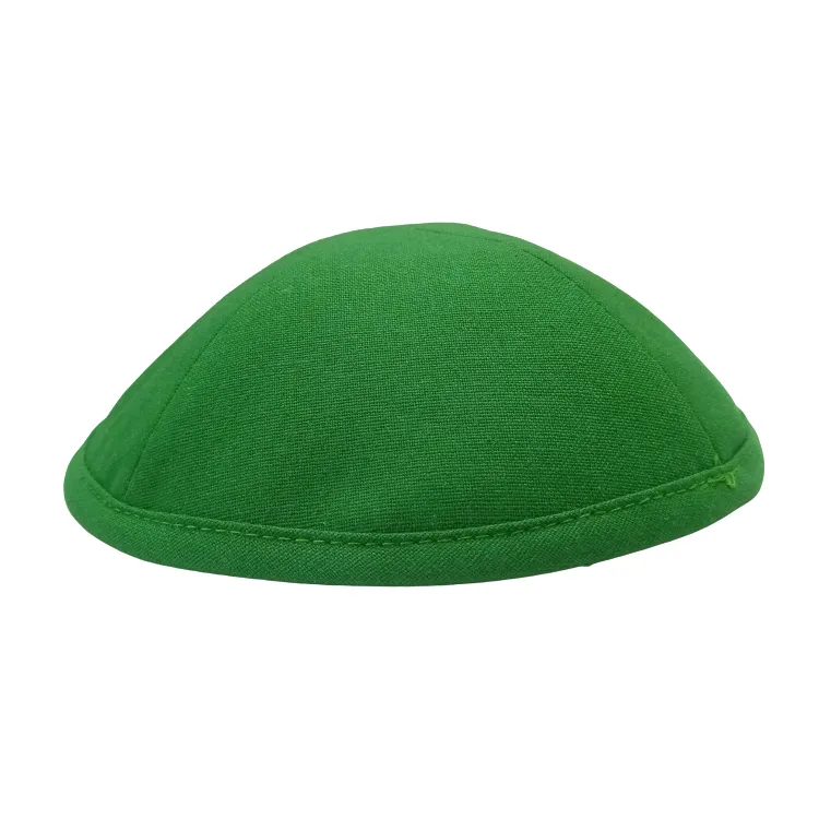 Kippah Logo personnalisé juif musulman velours daim Logo personnalisé broderie Logo vert kippa Topper Kippot chapeau pour hommes