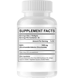 Hiệu lực cao nhất NAD hấp thụ tối đa NAD tinh khiết + Bổ sung năng lượng 1000 mg và sửa chữa <span class=keywords><strong>DNA</strong></span>, chức năng não - Product Image 2