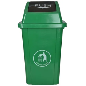 <strong>Custom</strong> Push-Top <strong>Garbage</strong> Bin Weather-Resistant Waste <strong>Container</strong> with Hygiene Lid, Compact <strong>Design</strong>, and Warning Print - Product Image 1