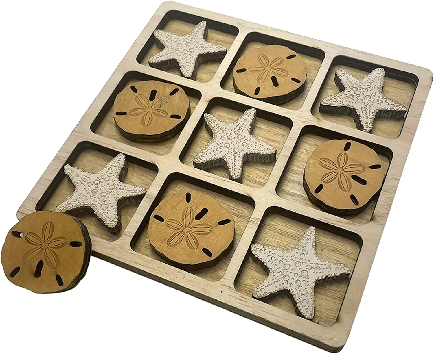 Gioco Tic Tac Toe in legno di design di metà secolo per bambini-gioco da tavolo da viaggio divertente per la famiglia-sala giochi da spiaggia