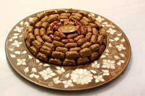 Chocolate Mother of Pearl <strong>Inlay</strong> Wooden Tray for Serving with Suitable Price for Ramadan Holiday From Vietnam - Product Image 3