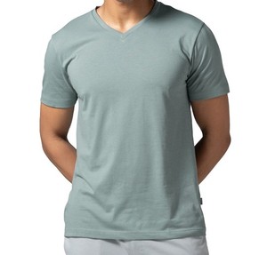 カスタムメンズピュアコットンVネックTシャツベーシックレギュラーフィット半袖ロゴデザインリクエスト - Product Image 5