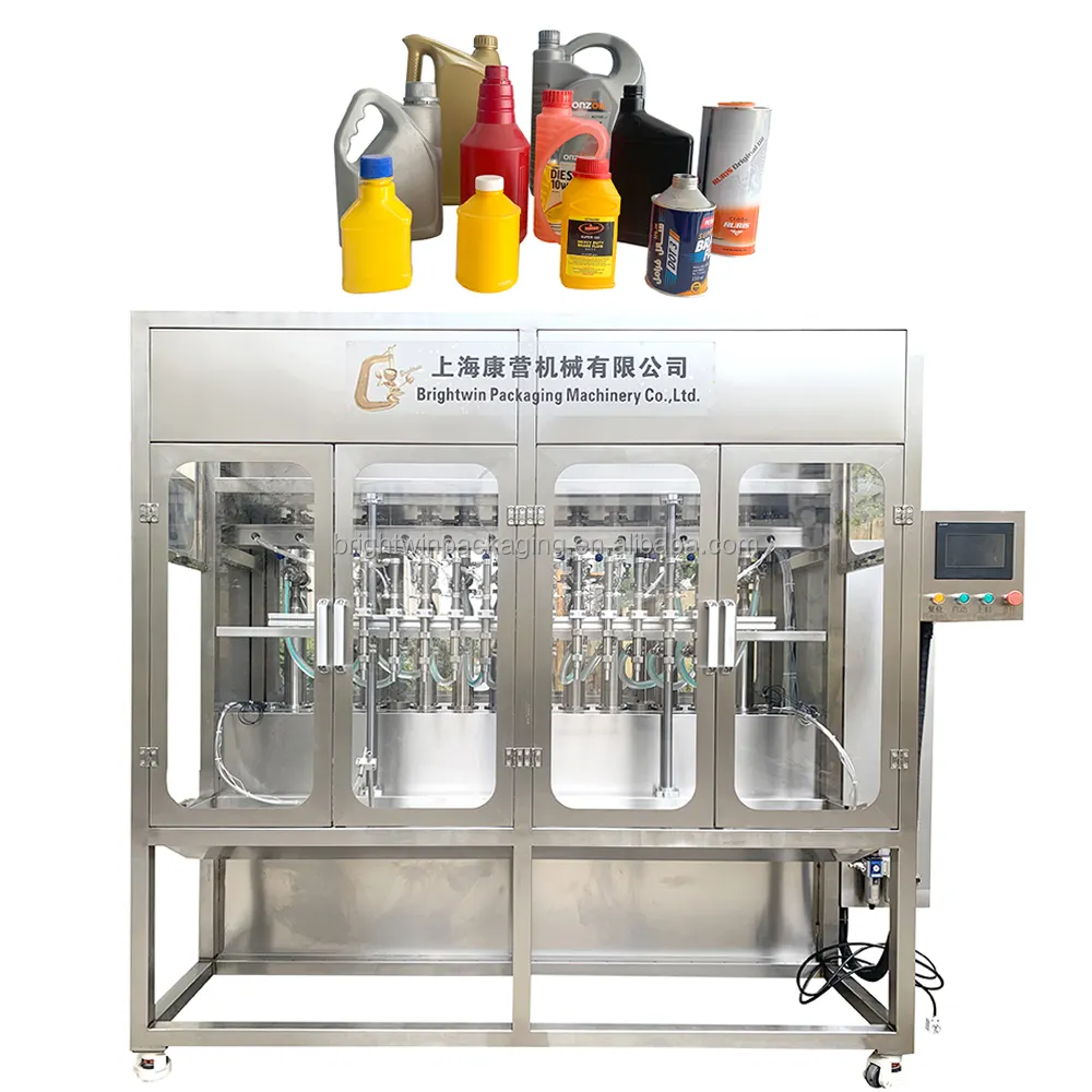 Automatische Packmaschine zum Abfüllen von Schmierstoffflaschen Ölen zum Versiegeln und Etikettieren
