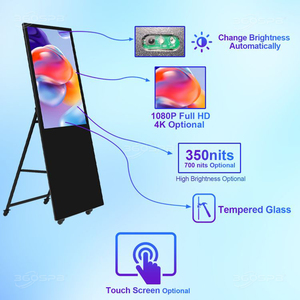 360SPB IPI43A <strong>Android</strong> 11 <strong>OS</strong> Portable Indoor Digital Signage TV with <strong>Displays</strong> 43&quot; <strong>LCD</strong> Touch Screens Cloud Server Cloud Games - Product Image 2