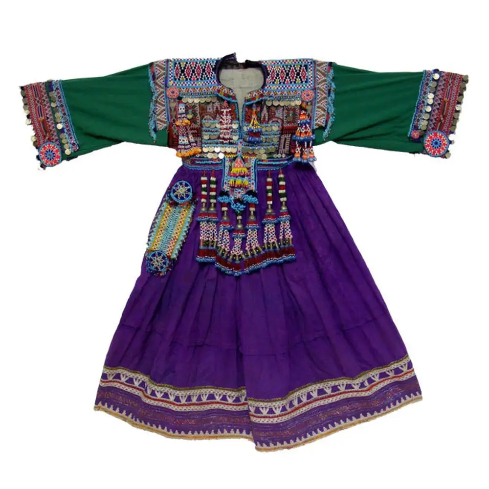 Kunden spezifische Afghani Maxi 3 Stück in einem Zubehör verschiedene Muster Langarm Kleid Damen traditionelle Afghani Kleid