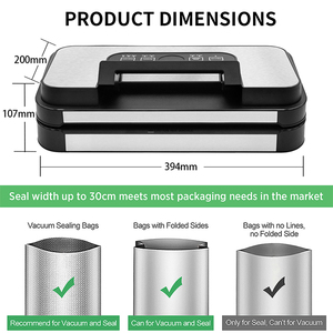 Uso domestico macchina elettrica per l'imballaggio alimentare sigillanti sottovuoto automatica funzione di termosaldatura con impugnatura per sacchetti sottovuoto - Product Image 6