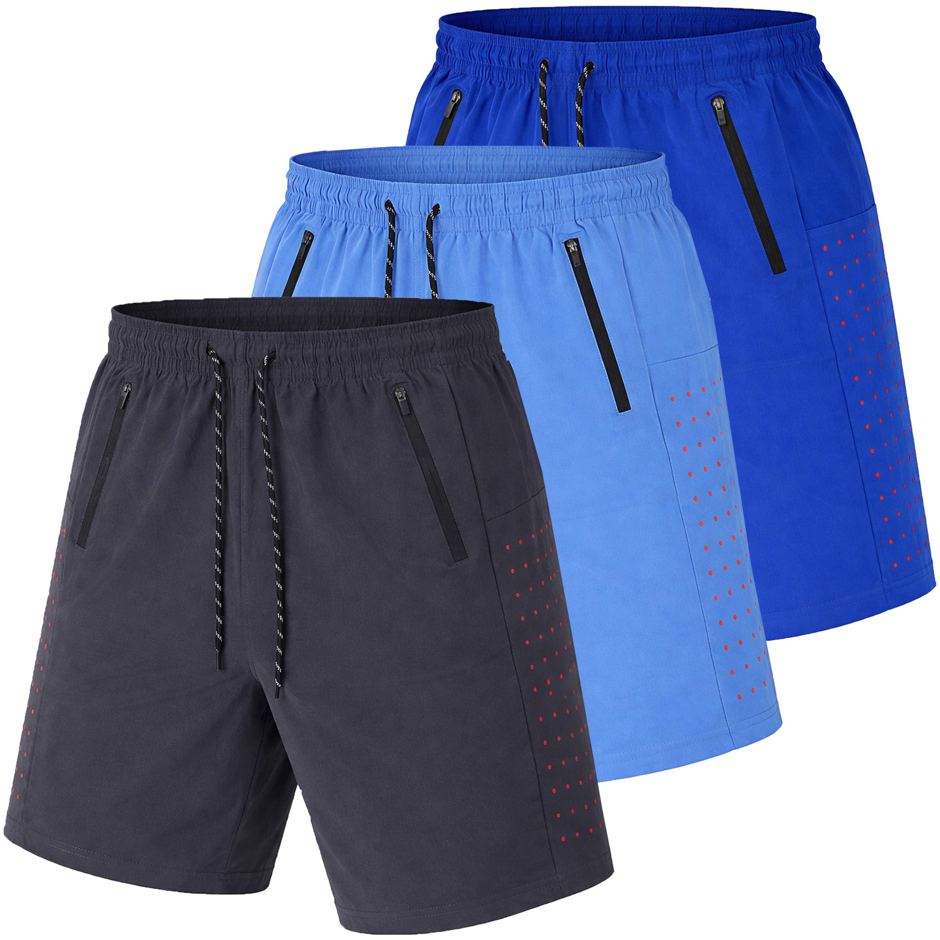 Charcoal & Light Blue & Royal (Dotted Trim)