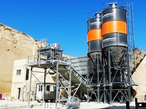 יעילות גבוהה 100 m3/h סוג יבש בטון הבלילה מפעל בנייה חשמלי רטוב/יבש עם משאבה ומצב מנוע