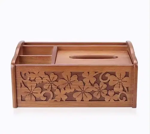 Boîte à mouchoirs en bois classique boîte de rangement organisateur de stockage support de bureau en bois boîte à mouchoirs vaisselle à prix bon marché