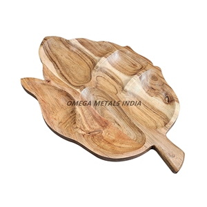 Yeni görünüm Mango ahşap şanslı yonca tepsisi pürüzsüz kenarları ve yemek masası ve hediye amaçlı çok bölümler - Product Image 4