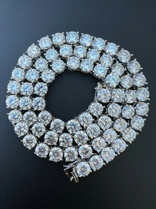 Iced Out White Moissanite Diamond Tennis <strong>Chain</strong> for Men &amp; Women Excellent Cut <strong>Beautiful</strong> Sterling Silver <strong>Chain</strong> Hip Hop Jewelry