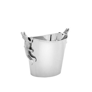Modern stainless steel ice bucket with sleek mirror polished for a luxurious <strong>addition</strong> to any bar setting - Product Image 5