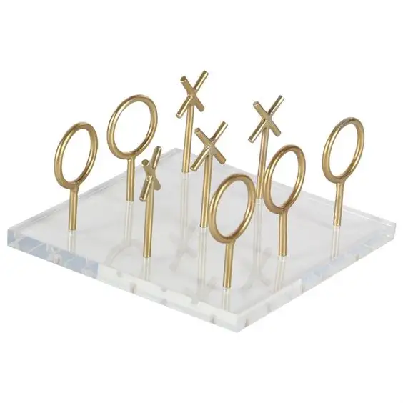 Home Decorative Tic Tac Toe Games Sculpture for Living Room Decor High Quality Marble Tic Tac Toe Games Sculpture for Table Top