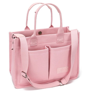 Kadınlar için pembe tuval Tote çanta için büyük özel desen fermuar kapatma ile yüksek kalite - Product Image 1