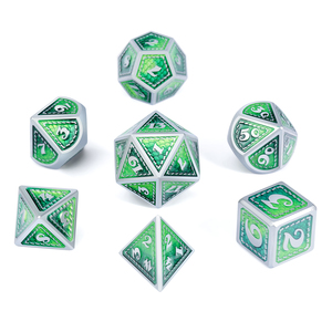 Fabrika toptan 7 adet D & D Metal ejderha zar seti D4 D6 D8 D10 D12 D20 Role özel çokyüzlü DND zar rol yapma oyunları için Set - Product Image 6