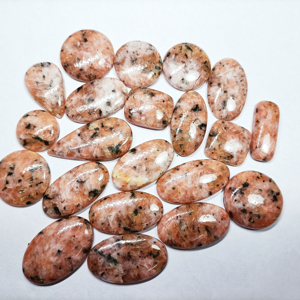 En kaliteli pembe kuvars Cabochon kalibre doğal gevşek taşlar büyük boy Mix şekli için özel takı yapımı - Product Image 3