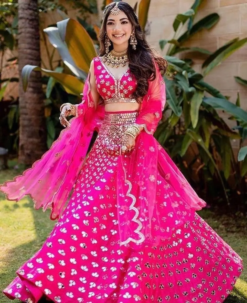 Pulpari - Nova coleção de bordados elegantes em sequência pesada, roupa indiana de seda fantasma fashion, lehenga choli de baixo preço