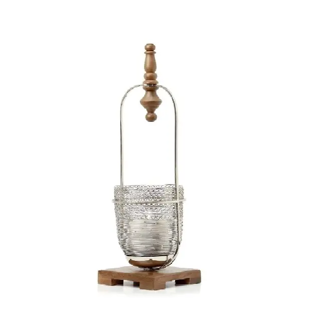 Металлическая проволочная лампа с деревянной настольной лампой в форме Handel, отличное качество по оптовым ценам для украшения средних размеров