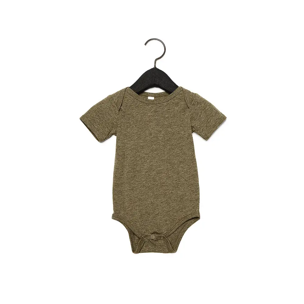 Bella Canvas Infant Triblend Short-Sleeve couleur olive One-Piece 50% polyester, 25% coton, 25% rayonne jersey baby body