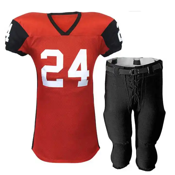 Logotipo personalizado Mais Recentes Futebol Americano Uniforme Wear Juventude Adulto 7 Pads Futebol Americano Camisa e Calças
