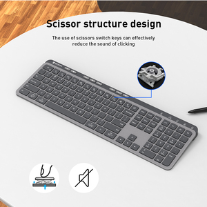 KY-X261 Full Size Ultra-Slim Scissors <strong>Structure</strong> Silent <strong>Keyboard</strong>, 108 Keys, 2.4G Wireless <strong>Keyboard</strong> for <strong>Computer</strong> Office Laptop - Product Image 4