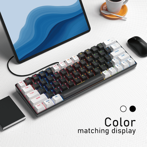 KA646 con cable RGB retroiluminación Mini teclado para juegos 60 por ciento Teclado mecánico Gamer Office para Pc portátil versión rusa personalizada