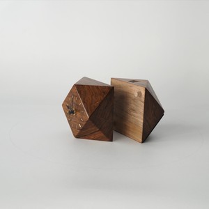 Orologio da scrivania in noce di lusso-Design geometrico moderno, movimento silenzioso unico orologio da tavolo in legno artigianale - Product Image 5