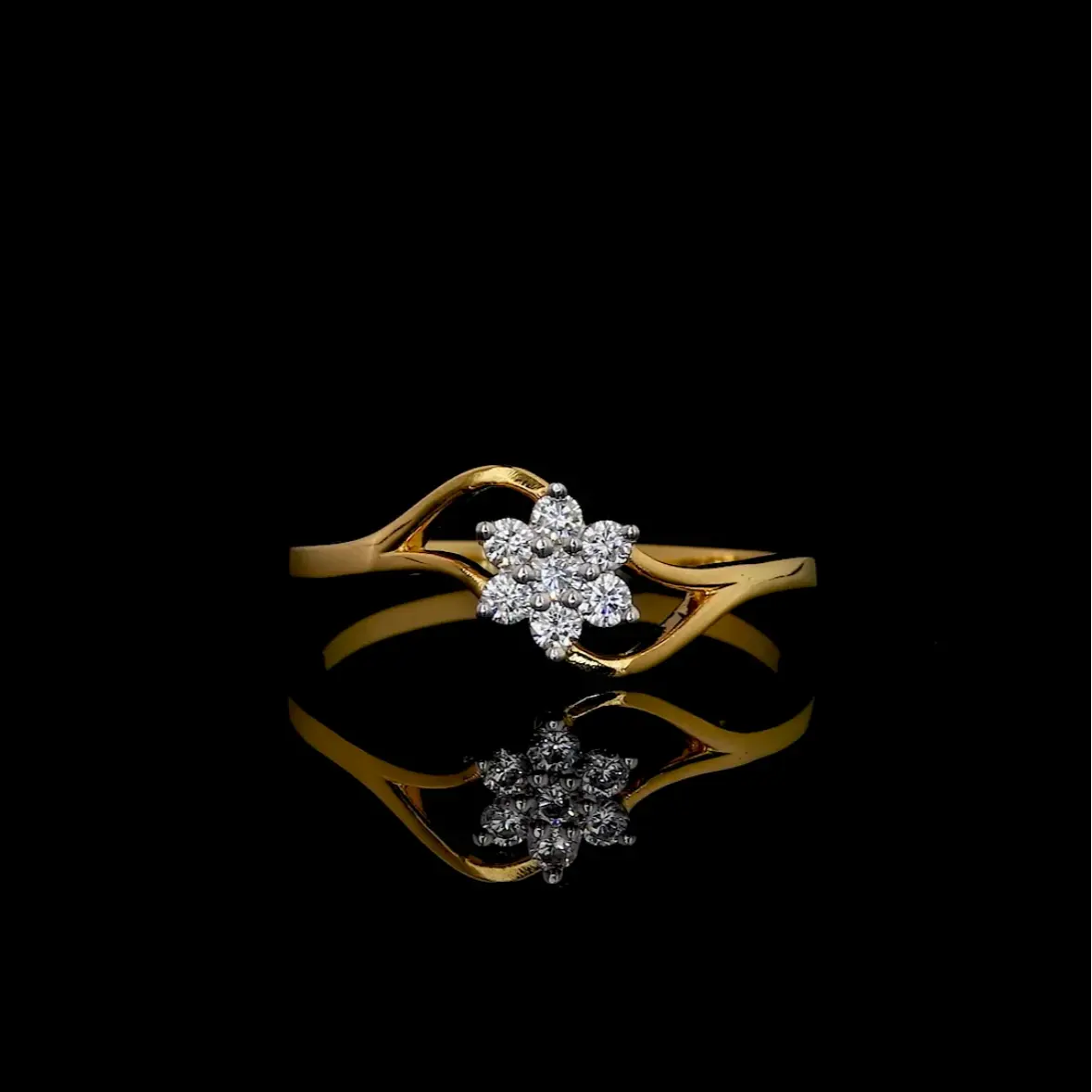 Individueller hochwertiger Schmuck Ring Diamant und Gold feiner Schmuck Technologie Blumen-Design-Ringe