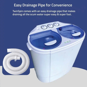 Best Seller Portable Compact Mini <strong>Double</strong> Washer 13 Lbs Capacity with Automatic Wash and Spin Cycle Built-In Gravity Drain - Product Image 4