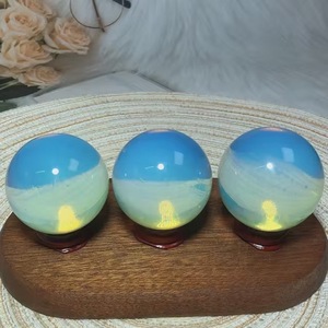 En iyi kalite 40-55 MM Opalite kristal küre toptan özel yarı değerli taş el sanatları ev dekorasyon yılbaşı hediyeleri toplu - Product Image 5