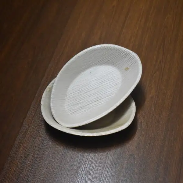 Tableware Areca Palm Leaf bowls Small Disposable Bamboo Plates for Restaurants 30x15 cm boat shaped