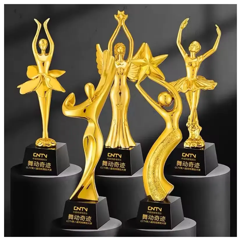 Prix de gros Vente d'usine Personnalisé 3D Metal Awards Trophée Souvenir Cadeaux Statue Femmes Oscar Awards Haute Qualité Oscar Sculpture