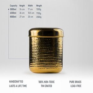 多目的真鍮の瓶収納用装飾真鍮ボックス安全フィットふた付き無地真鍮容器家庭用キッチン装飾