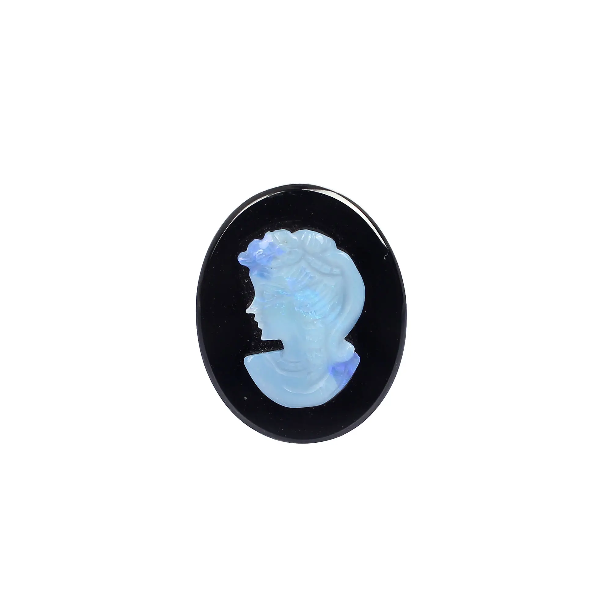 Cammeo opale giapponese naturale su onice nero 25x20mm 14.35 Cts gemma per fare gioielli