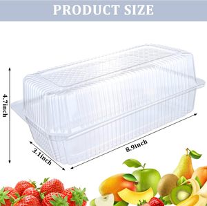 PVC nhựa trong suốt Hot Dog <span class=keywords><strong>container</strong></span> bản lề Nắp 9.06x4.92x3.15 "Sushi đường ổ bánh pho mát Hộp Tùy chỉnh nhà hàng - Product Image 2