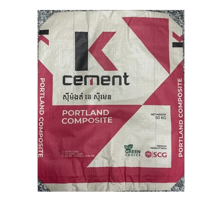 I sacchetti PK del sacchetto di plastica personalizzano il sacchetto amichevole stampato logo per cemento in polvere industriale dalla fabbricazione del Vietnam