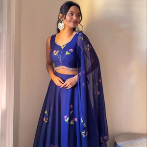 <strong>Designer</strong> Digital Print Lehenga Choli Sequence Pattern Hot Selling for Weddings Parties Latest Ghaghra Choli Blouse Indian - Product Image 1