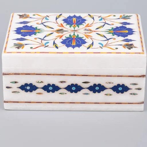 White Marble with Brass Inlay (custom colors on demand)