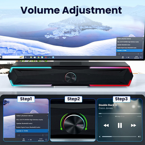 Altavoces OEM para PC, barra de sonido para ordenador con sonido estéreo, altavoz LED para juegos para monitor de ordenador portátil de escritorio, entrada USB de diente azul - Product Image 3