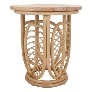 Rattan Side <strong>Table</strong> <strong>Nesting</strong> Bamboo Round Coffee <strong>Table</strong> Metal Base <strong>End</strong> <strong>Table</strong> for Boho Living Room Sofa Bedroom - Product Image 5