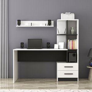 Alta qualità ALASKA scrivania da studio bianco-nero Multi-funzione tavolo disegni in legno scrivania Computer sala studio mobili per la casa - Product Image 2