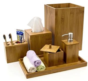 Kişiselleştirilmiş ev dekor için hint tedarikçisi bambu banyo aksesuarları ahşap dağıtıcı fiyat