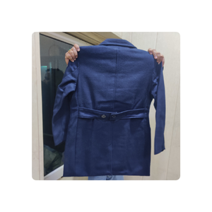 专业男士工作制服夹克长战术外套防风羊毛填充纽扣前扣针织面料水洗