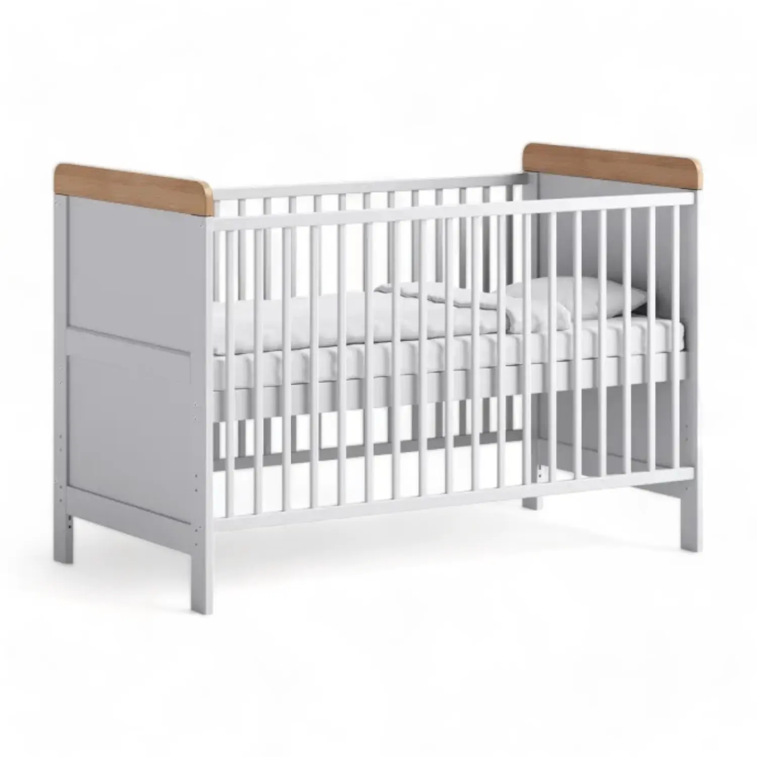 Branco Kid's Móveis de madeira maciça Berço Camas em Estilo Moderno Pequenas camas Criança para colchão tamanho 140x70 cm Cama de madeira para o bebê