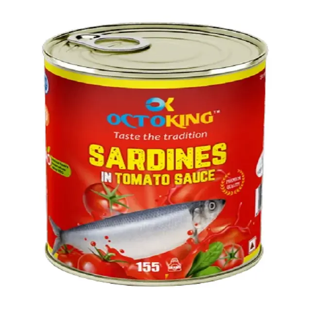 France Qualité Sardines Meilleure Qualité Sardines en Conserve à l'Huile de Soja Boîte de 125g